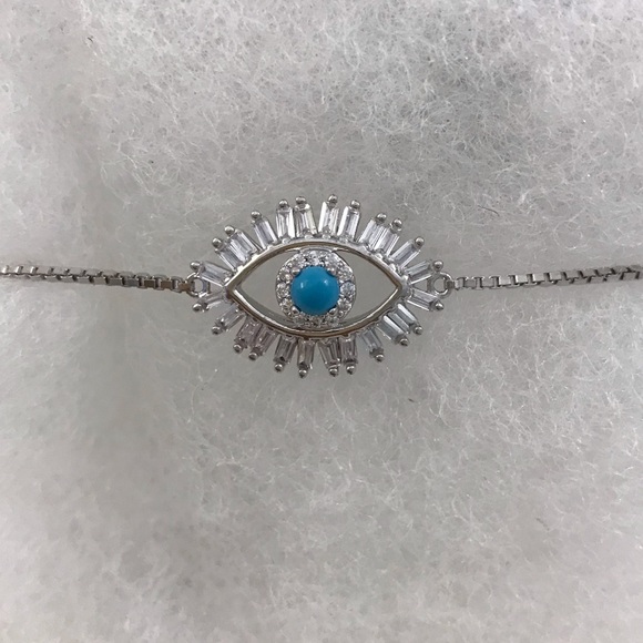 Rachel Zoe Sterling Silver Evil Eye Bracelet - Picture 2 of 6